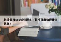 长沙百度seo优化排名（长沙百度快速排名优化）